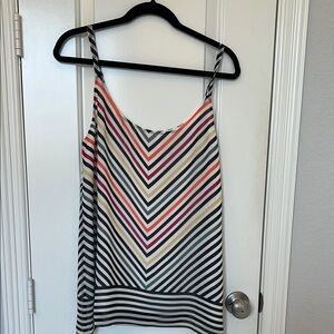 CAbi White and Blue Sleeveless Camisole